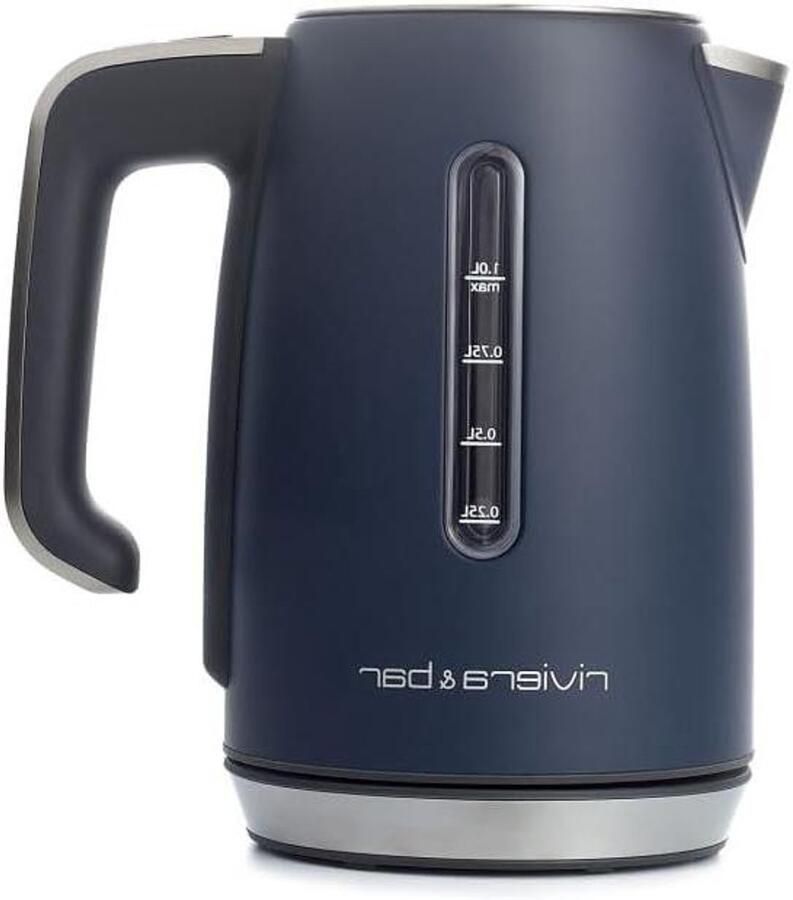 Roestvrijstalen Waterkoker Elektrische Waterkoker Water Verwarmen Precieze Temperatuurselectie 1 Liter Grijs Blauw