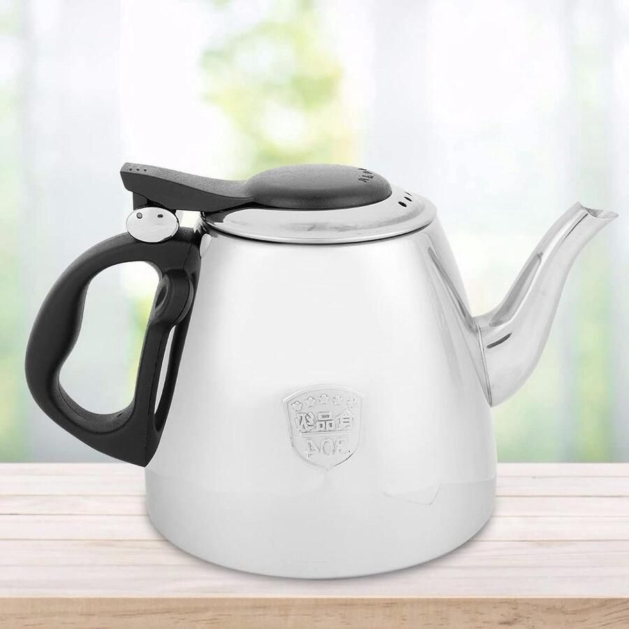 Roestvrijstalen Waterkoker Kookpot Fornuis Water Koken Platte Bodem 1.2 Liter Zilver