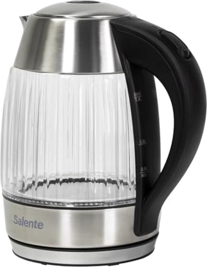 Roestvrijstalen Waterkoker met Borosilicaatglas 1 8 L 2200 W Anti-Kalkfilter en Droogloopbescherming - Foto 2