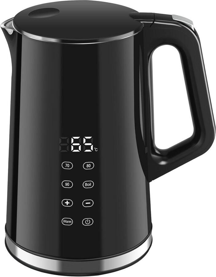 Roestvrijstalen waterkoker met LCD-display en temperatuurregeling 40-100 °C 1 7 L