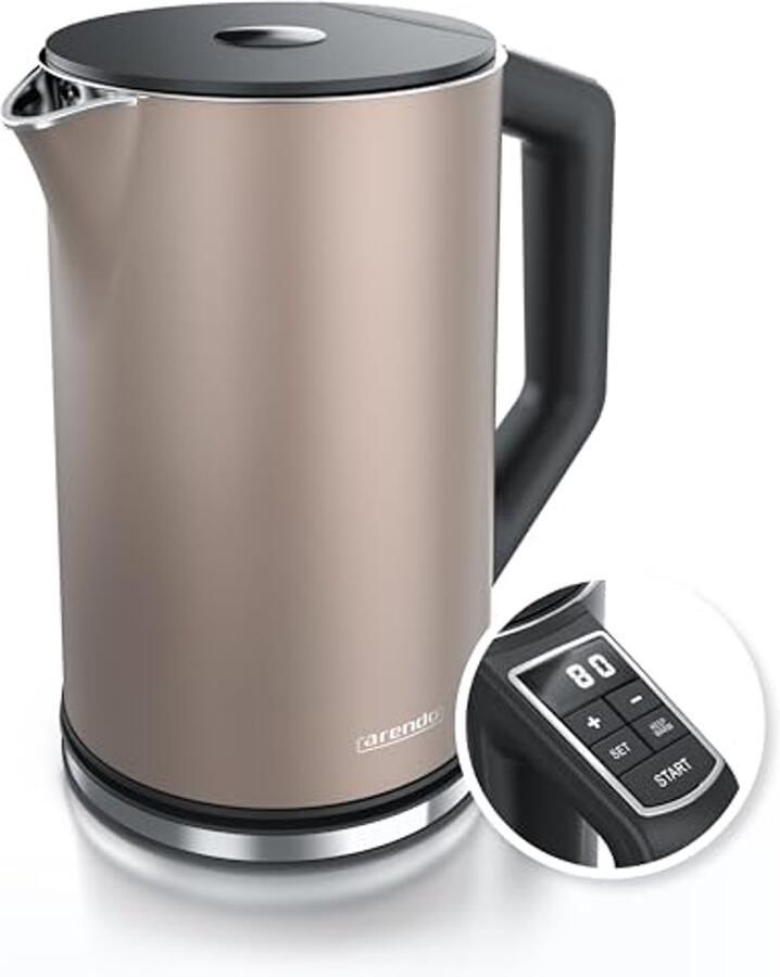 Roestvrijstalen waterkoker met temperatuurinstelling 40-100 graden dubbelwandig design 1 5 liter 2200 W