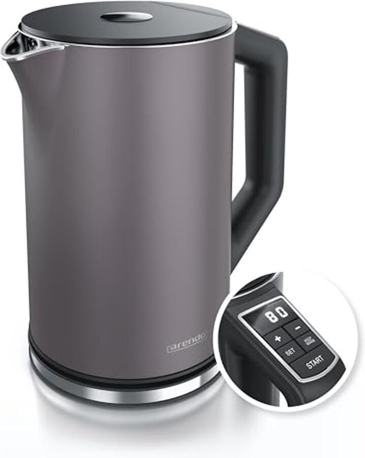 Roestvrijstalen waterkoker met temperatuurinstelling van 40-100 graden Dubbelwandig design 1 5 liter 2200 W Gezonde en veilige waterkoker