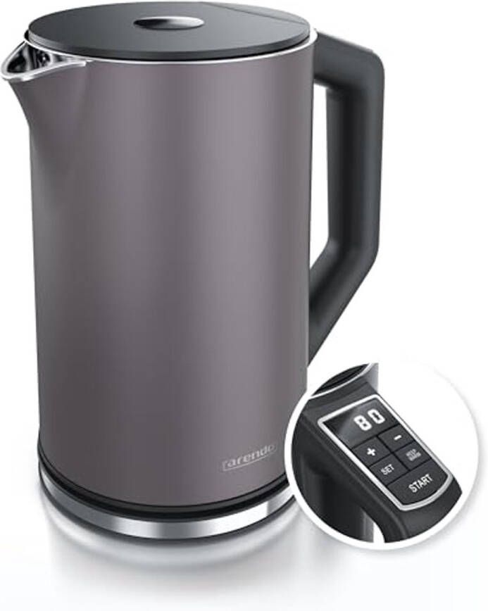 Roestvrijstalen Waterkoker met Temperatuurinstelling van 40 tot 100 Graden Dubbelwandig Design 1 5 Liter 2200 W Theekoker met Temperatuurweergave - Foto 2