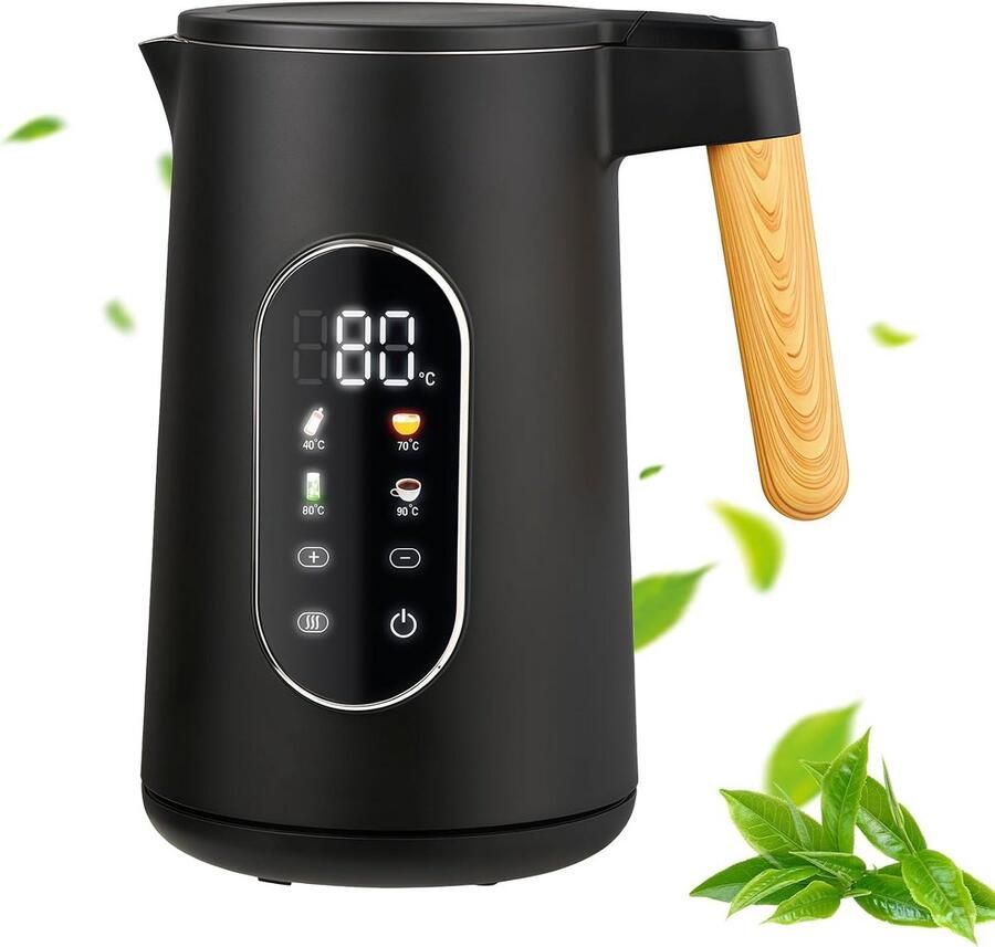 Roestvrijstalen Waterkoker met Variabele Temperatuurregeling en Warmhoudfunctie 1 7L 2200W