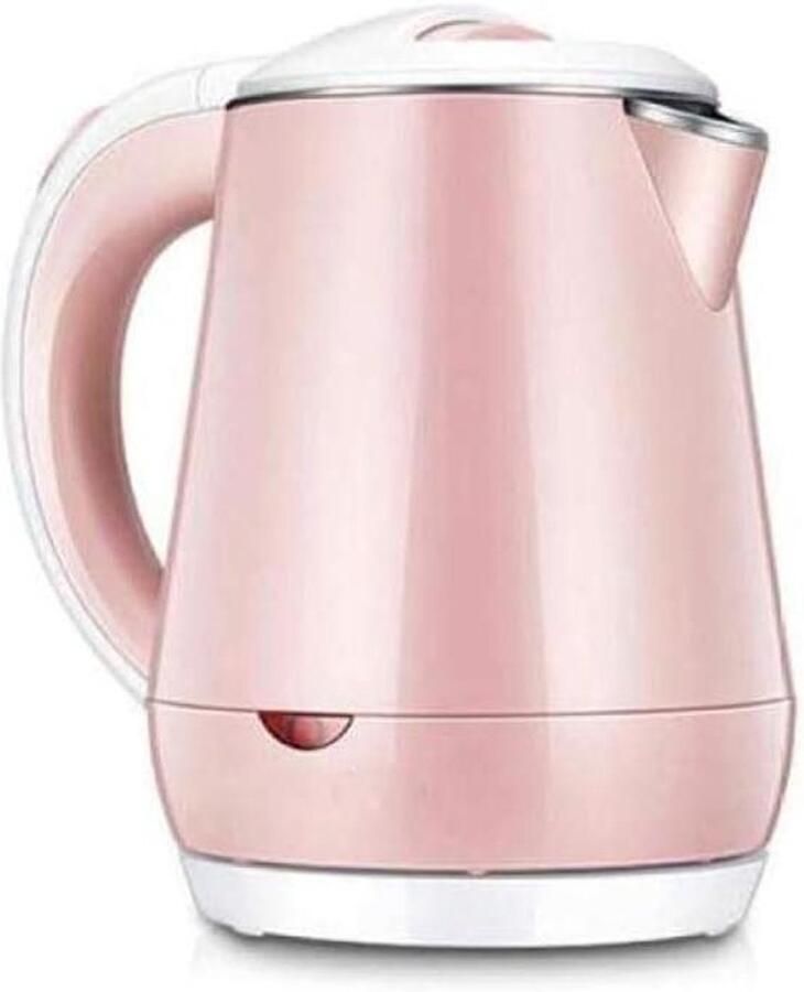 Roestvrijstalen Waterkoker Mini Waterkoker Snel Water Koken Dubbellaags Anti-verbranding 0.6L Wit