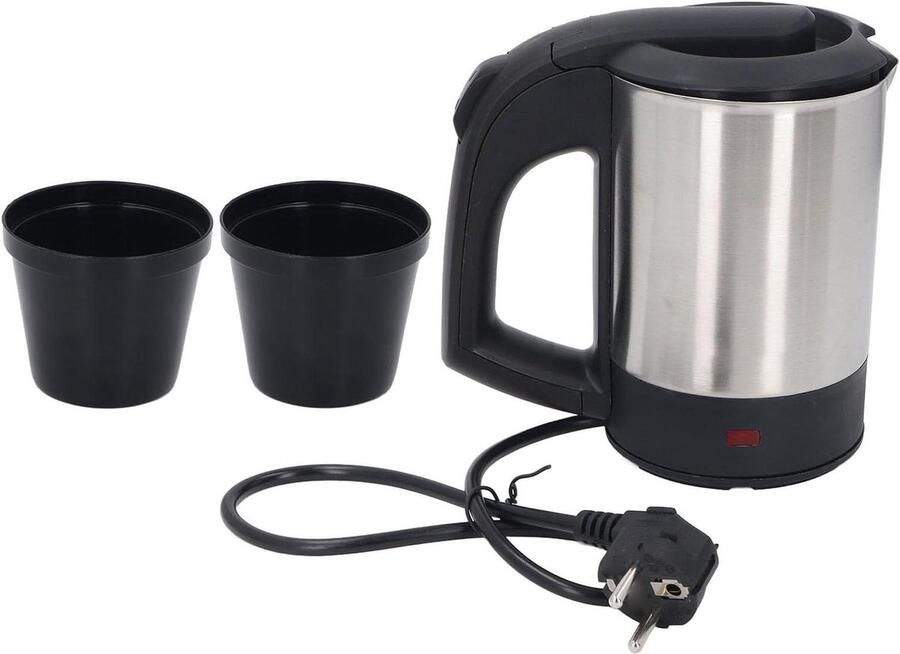 Roestvrijstalen Waterkoker Snelkokende Pot Dranken Bereiden Automatische Uitschakeling 0.5 Liter Zwart