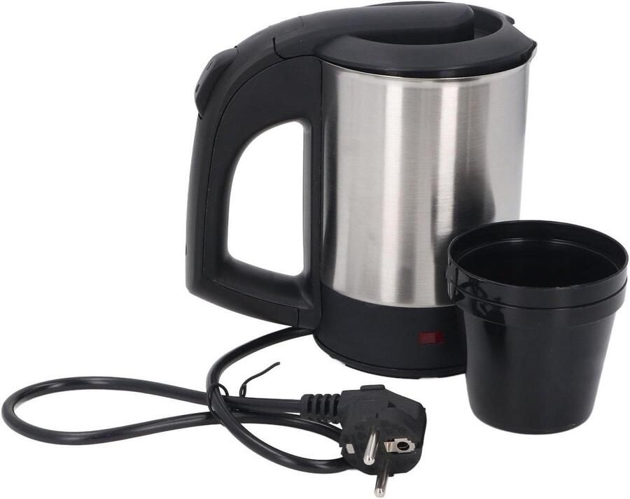 Roestvrijstalen Waterkoker Snelkoker 0.5L Snel Drankjes Koken Automatische Uitschakeling 18x17x12 cm Zilver