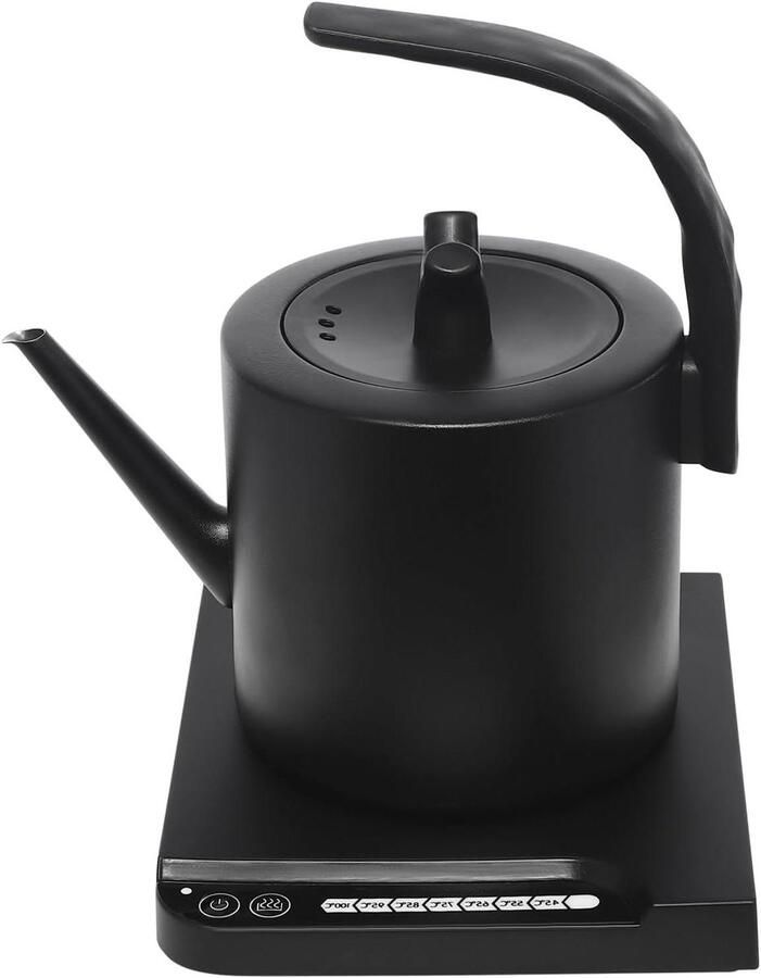 Roestvrijstalen waterkoker Thee en koffie Dranken bereiden Instelbare temperatuur 1 Liter Zwart