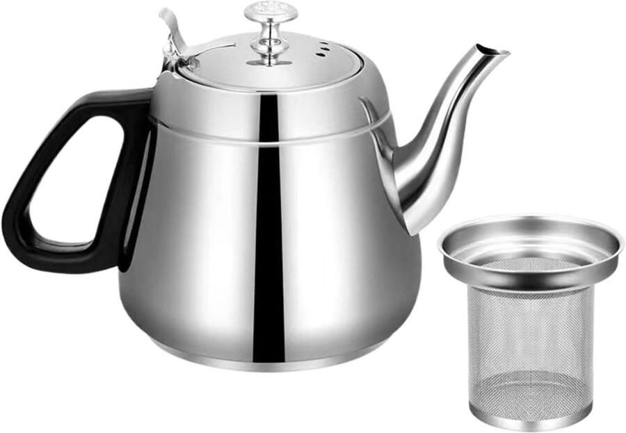 Roestvrijstalen Waterkoker Theeketel met Zeef Water Koken Voedselveilig Roestvrij Staal 15 Liter Zilver