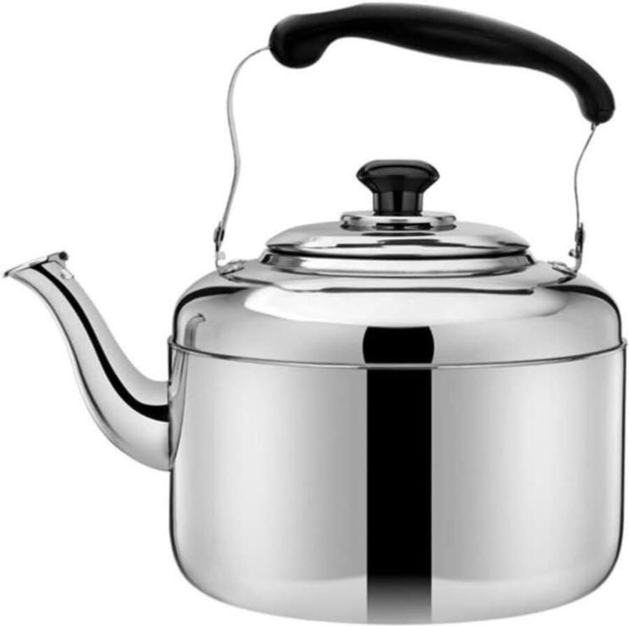 Roestvrijstalen waterkoker Theepot fluitketel Thee zetten Smalle tuit 14x14x21 cm Zilver
