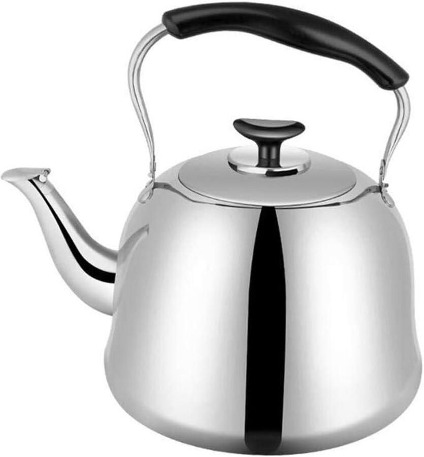 Roestvrijstalen waterkoker Theepot fluitketel Water koken Geschikt voor alle warmtebronnen 2 liter Zilver