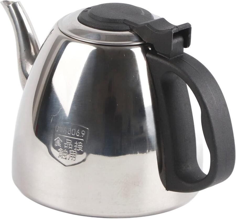 Roestvrijstalen Waterkoker Theepot Inductie Snel Water Koken Platte Bodem 1.2 Liter Zilver