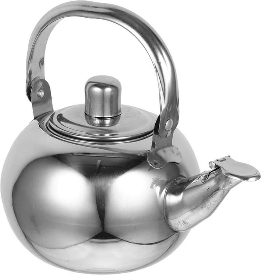 Roestvrijstalen Waterkoker Theepot Inductie Warme Dranken Maken Grote Vulopening 23 x 13 x 11 cm Zilver
