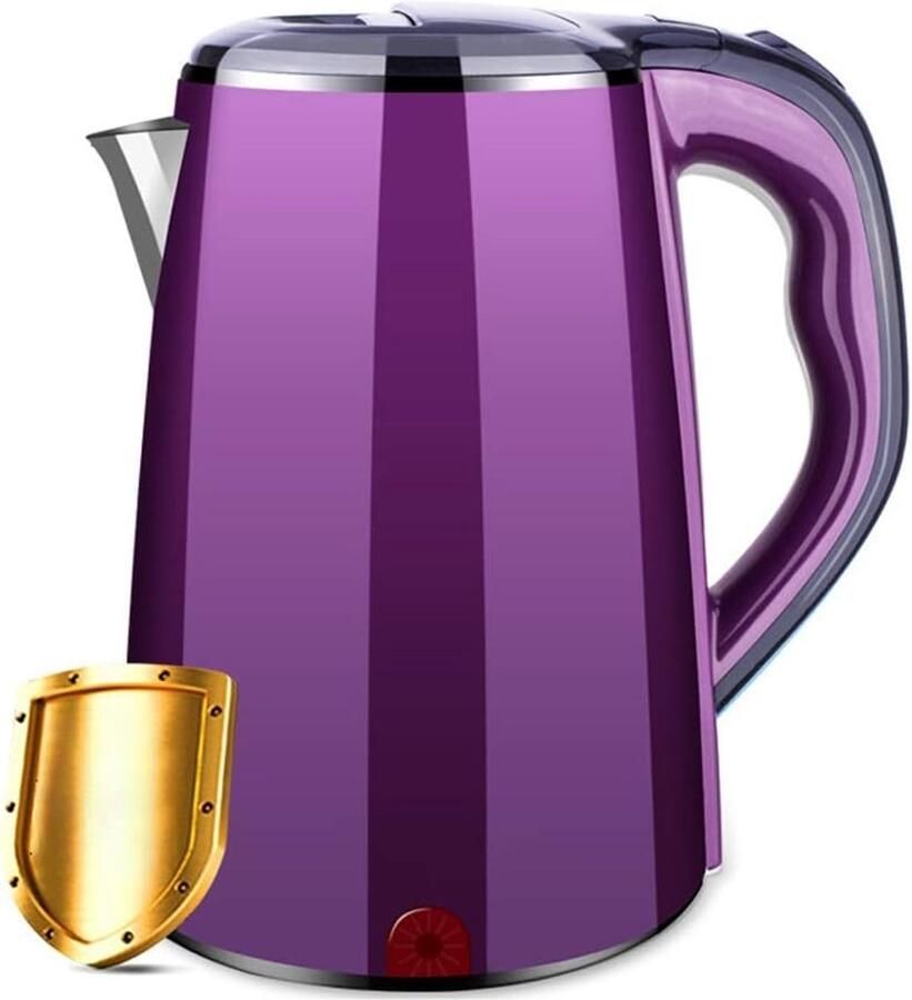 Roestvrijstalen waterkoker Theepot water koken Snel water verwarmen Grote capaciteit 2.5L 1500 Watt vermogen Paars