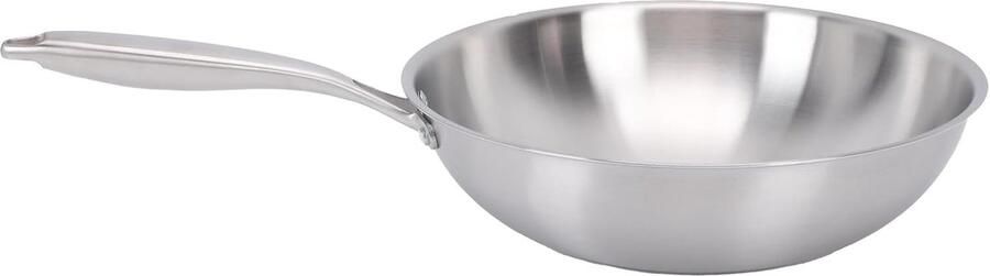 Roestvrijstalen Wok Antiaanbak Roerbakpan Snel Koken Zwaar Inductie Compatibel 34CM Diameter