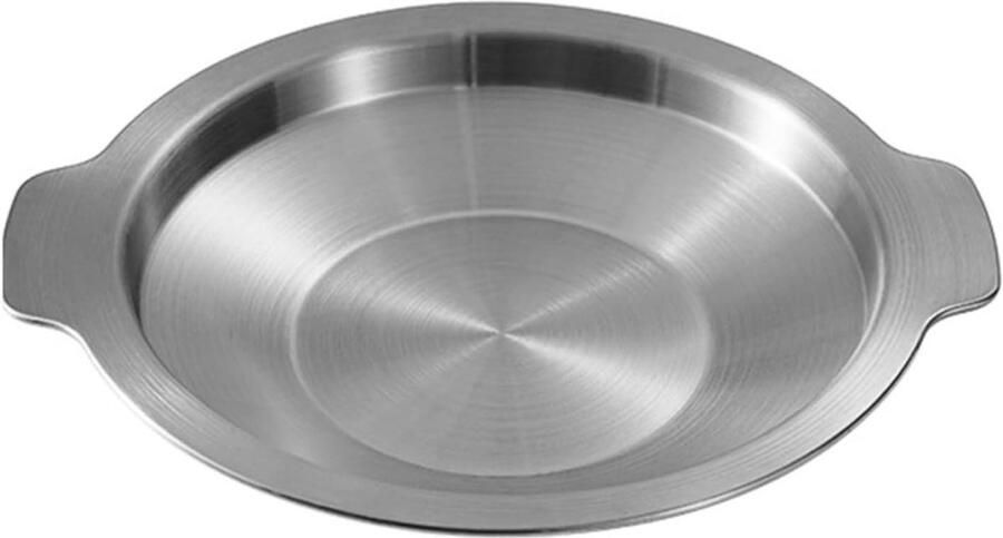 Roestvrijstalen Wok Koekenpan Gelijkmatig Koken Platte Bodem 24 cm Zilver