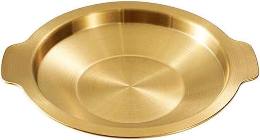 Roestvrijstalen wok Koekenpan platte bodem Thuis koken Lichtgewicht en wendbaar 24 cm Goud