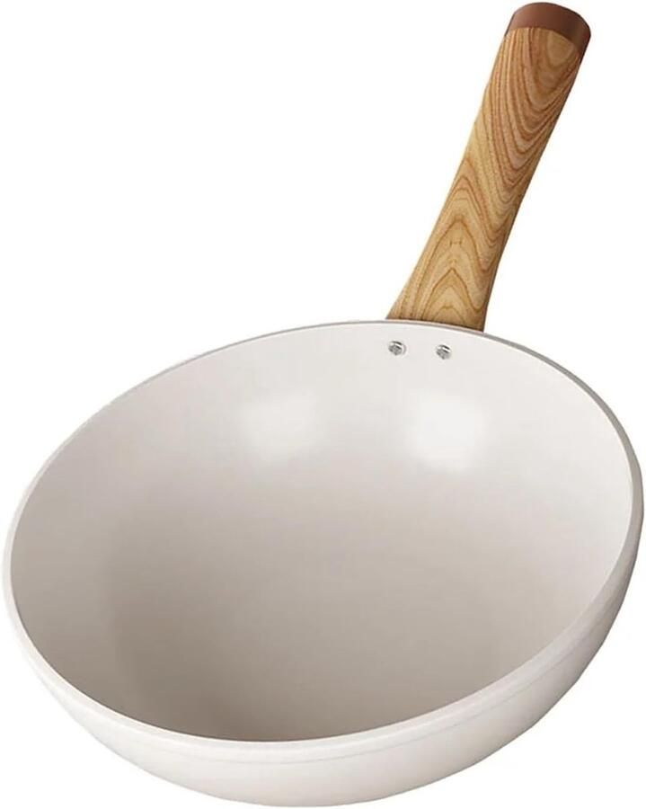 Roestvrijstalen Wok Koekenpan Steelpan Thuis Koken Keramische Anti-aanbaklaag 30 cm Diameter