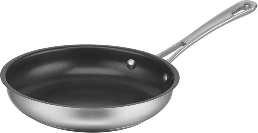 Roestvrijstalen Wok Koekenpan Veelzijdig Koken Gelijkmatige Warmte 20 cm Diameter Zilverkleurig