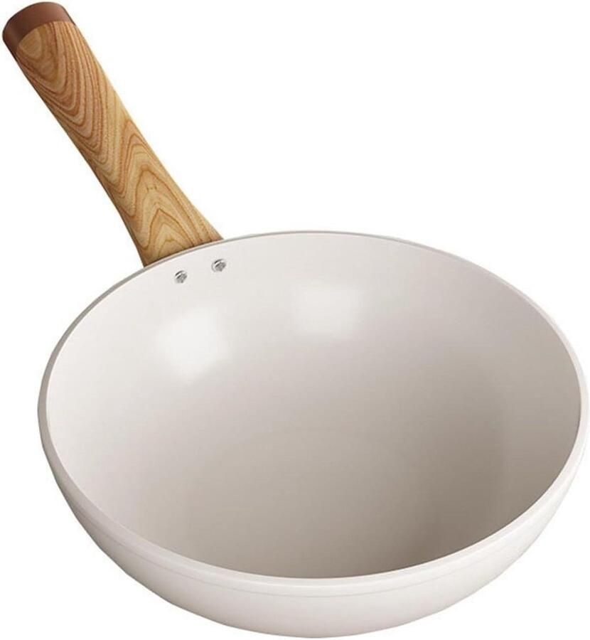 Roestvrijstalen Wok Koekenpan Veelzijdig Koken Gelijkmatige Warmte 30 cm Zilver