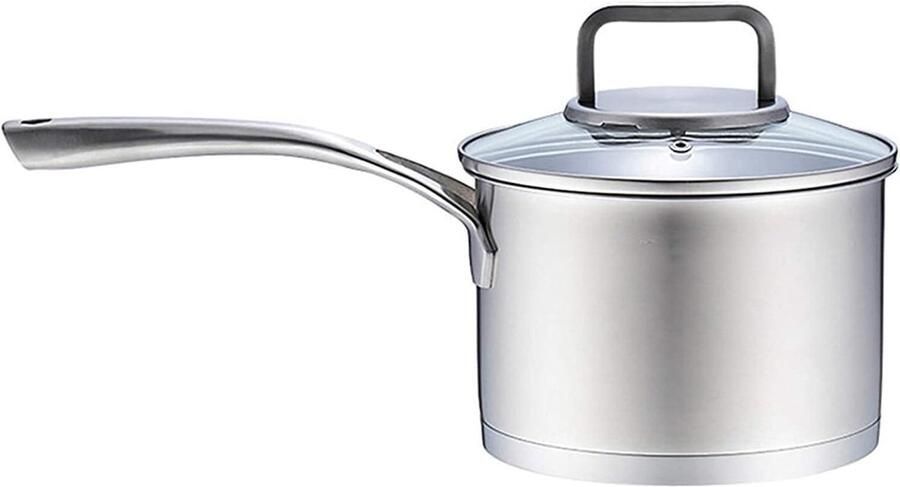 Roestvrijstalen Wok Sauspan Kookpan Thuis Koken Drielaagse Composietbodem 16cm Diameter Zilver