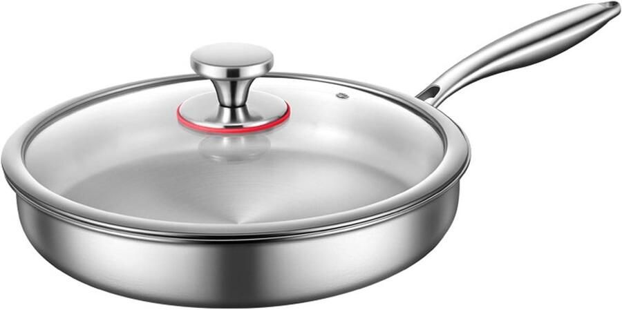 Roestvrijstalen Wokpan Grote Koekenpan Professioneel Koken 7-Laags Structuur 30-32 Cm