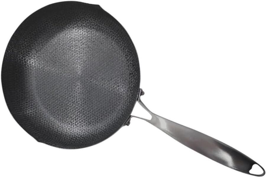 Roestvrijstalen Wokpan Honingraat Koekenpan Gelijkmatig Koken Gemakkelijk Schoon Te Maken 26cm Diameter Zilverkleurig
