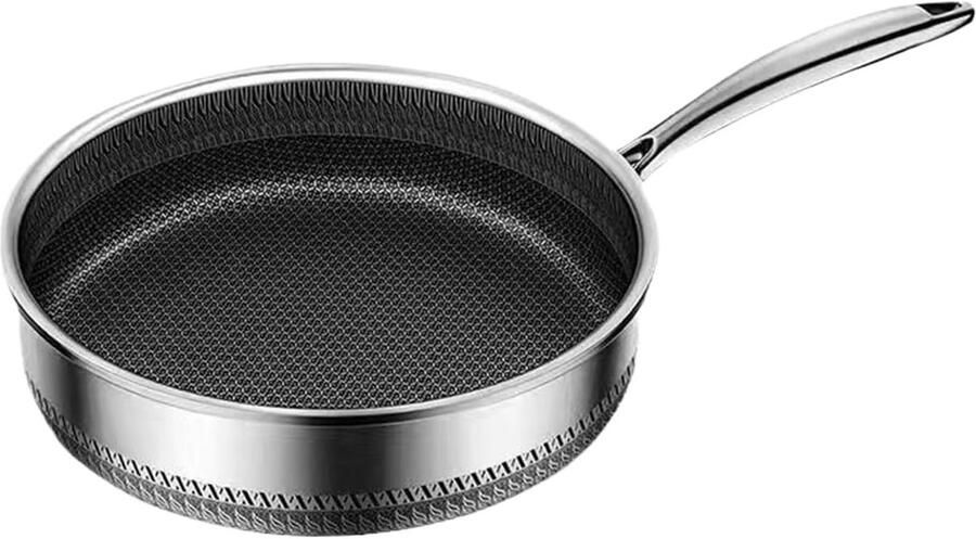 Roestvrijstalen Wokpan Koekenpan Keukengerei Licht Bakken Vetarm Koken 47 x 30 cm Meerkleurig