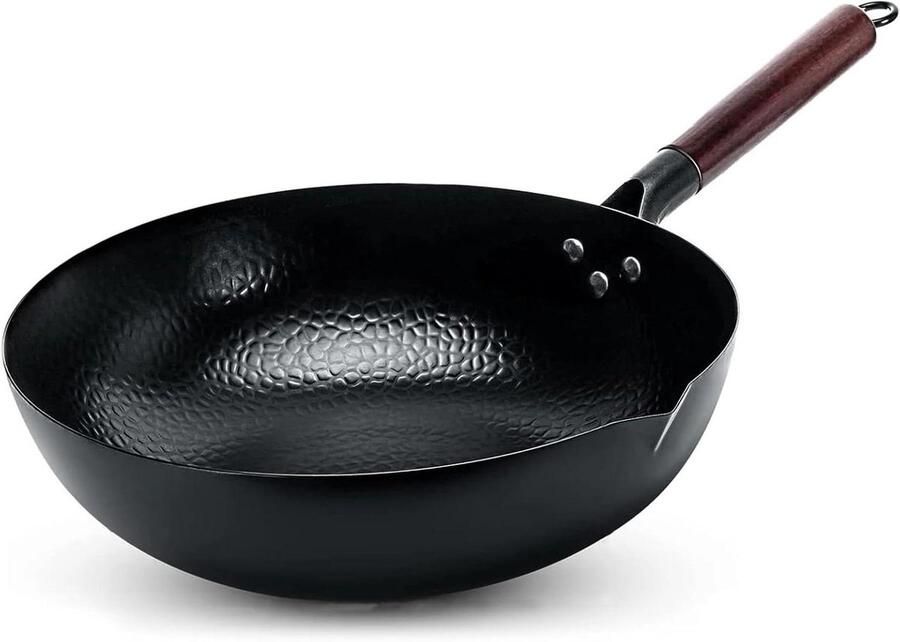Roestvrijstalen Wokpan met Deksel Veelzijdig Koken Antiaanbaklaag 32 cm Zilver