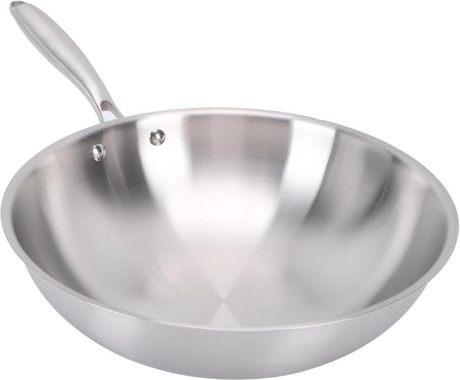 Roestvrijstalen Wokpan Roerbakpan Keukenpan Snel Koken Gelijkmatige Warmtegeleiding 32CM Diameter