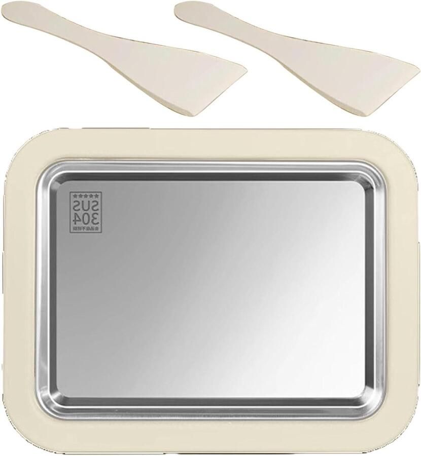 Rol IJs Maker IJsplaat Yoghurt Desserts Maken Roestvrij Staal 26 x 21 x 3.8 cm Meerkleurig
