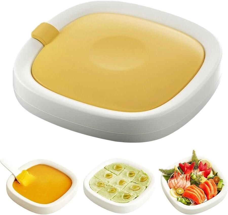 Rolde ijsmachine Dessert maker Zelf ijs maken Geen elektriciteit nodig 22.7 cm breed Geel