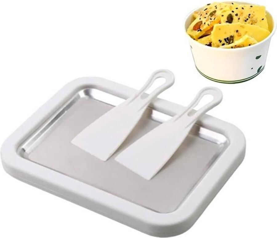 Rolde Ijsmachine Dessert Maker Zelf IJs Maken Roestvrij Staal Wit