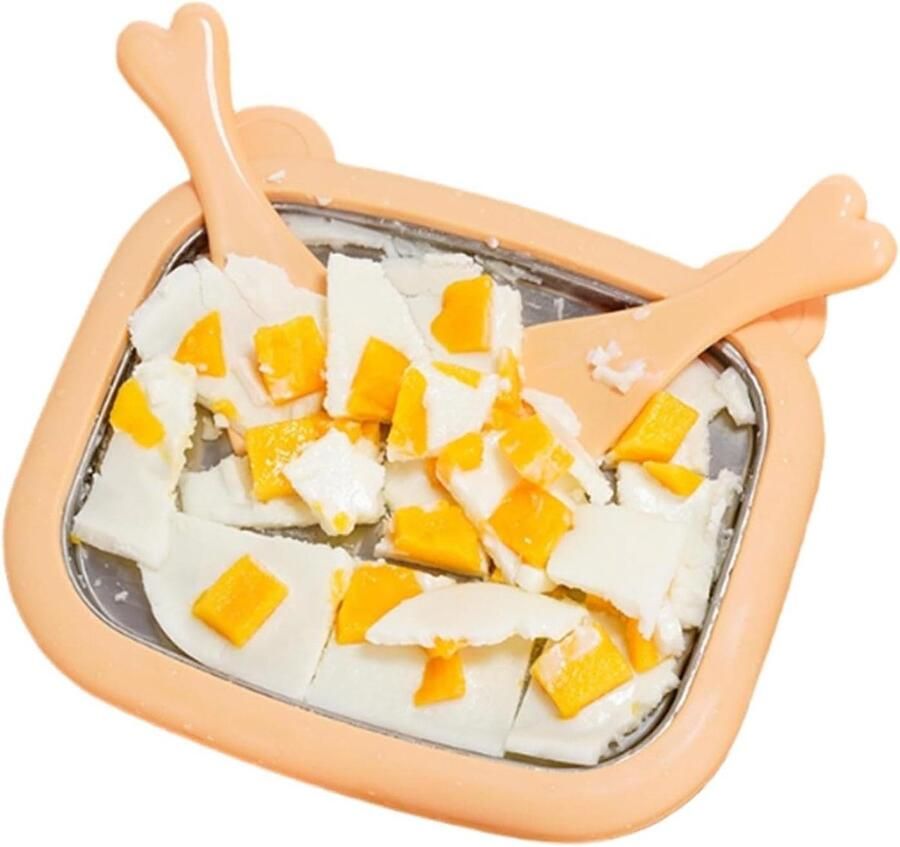Rol ijsmachine Dessert maker Zelf desserts maken Handmatig direct invriezen 26 x 21 cm Zilver