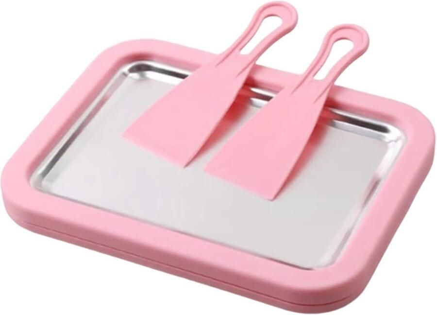 Rolled Ice Cream Maker Dessert Gadget Zelf Desserts Maken Directe Koeling Plaat Roze