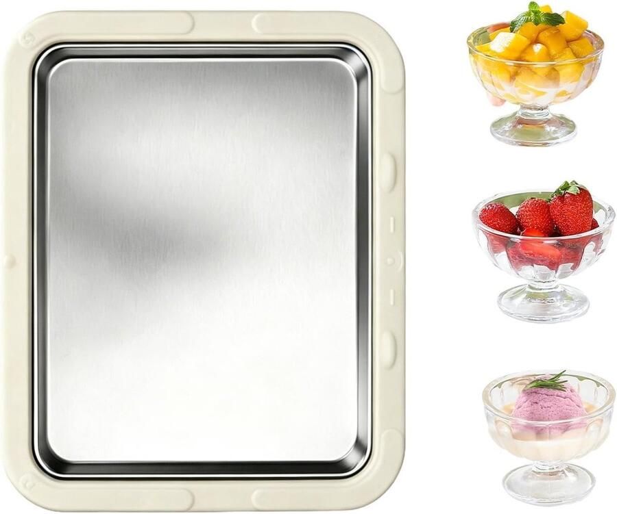 Rolled Ice Cream Maker Dessert Maker Zelf IJs Maken Kindveilig Handmatig 22.5 cm Wit