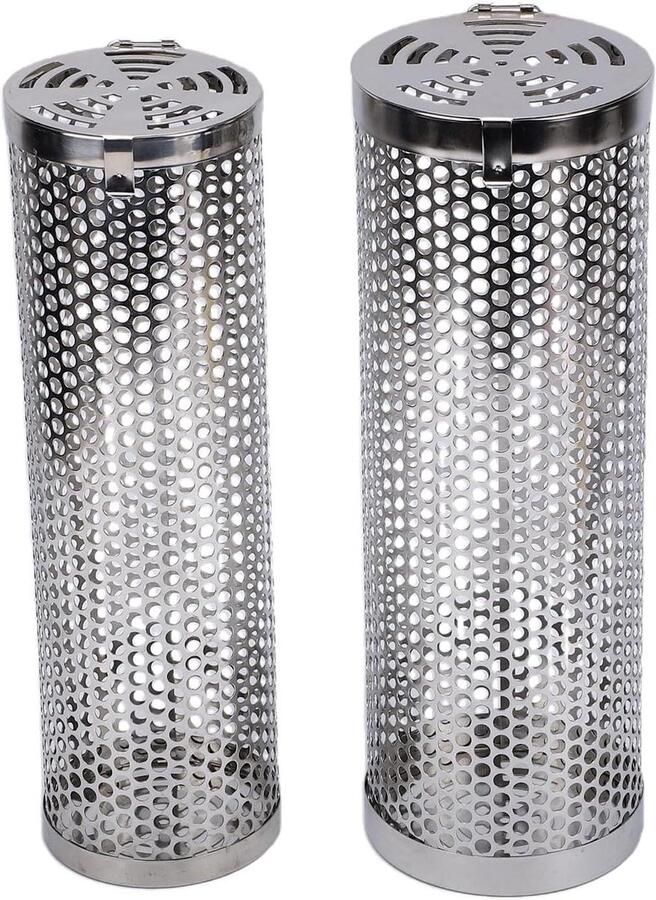 Rollende Grillmand Barbecue Cilinderkooi Buiten Grillen Gelijkmatige Warmteverdeling 30 cm Zilver