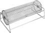 Rollende Grillmand Barbecue Cilinder Gelijkmatig Grillen Duurzaam Roestvrij Staal 358 cm Zilverkleurig - Thumbnail 1