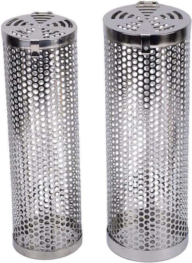 Rollende grillmand BBQ-koker Voor het grillen van groenten Gelijkmatige warmte 30 cm Zilver
