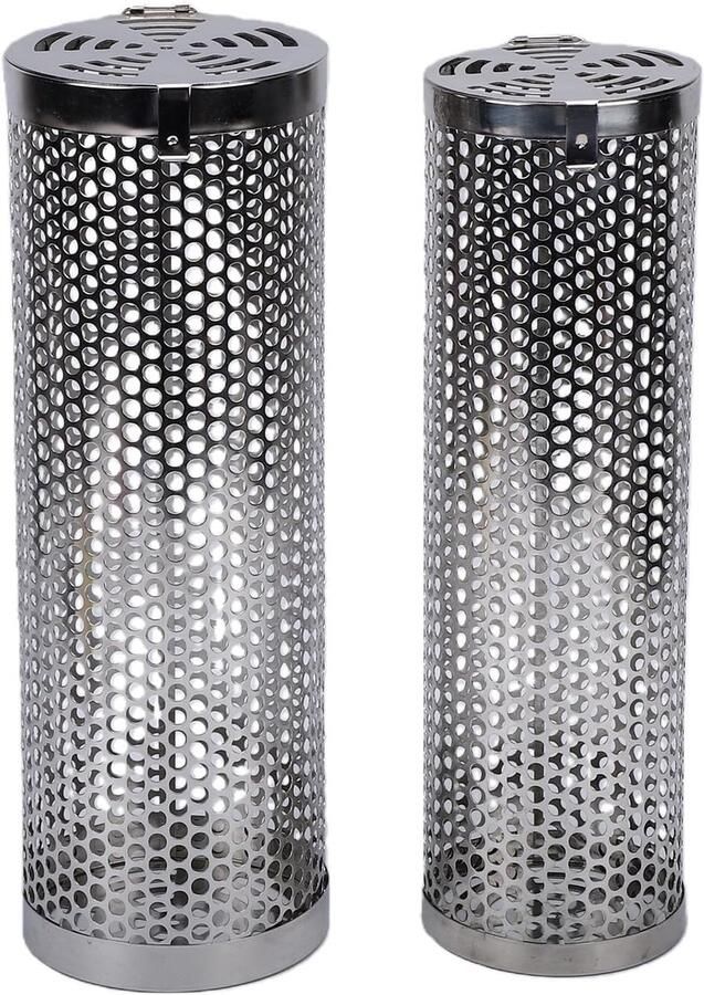 Rolmand BBQ Grill Cilinder Buiten Koken Gelijkmatige Warmte 2 Stuks Zilver