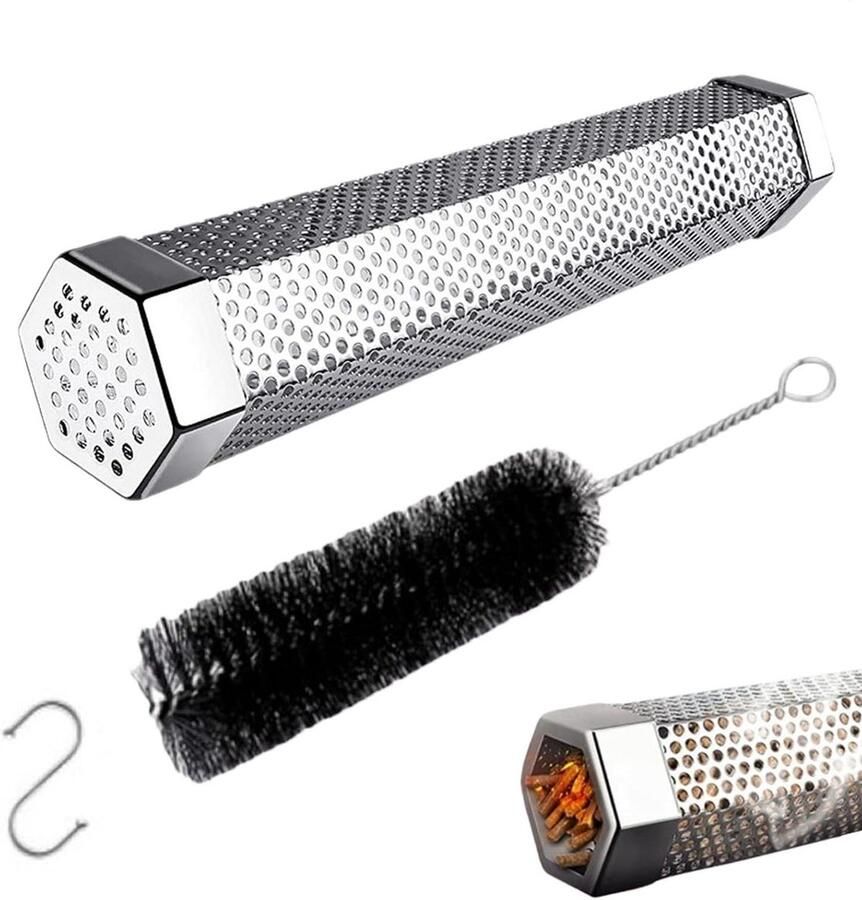 Rolmand Grill Grillmand RVS Buiten Koken Gelijkmatig Garen 27 x 12 cm Zilverkleurig