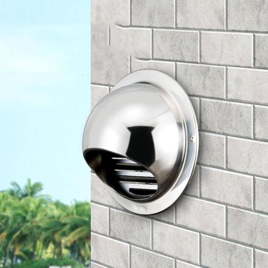 Rond Afzuigkap Rooster Ventilatieafdekking Muur Lucht Afvoeren Fijnmazig Gaas 120 mm Zilver