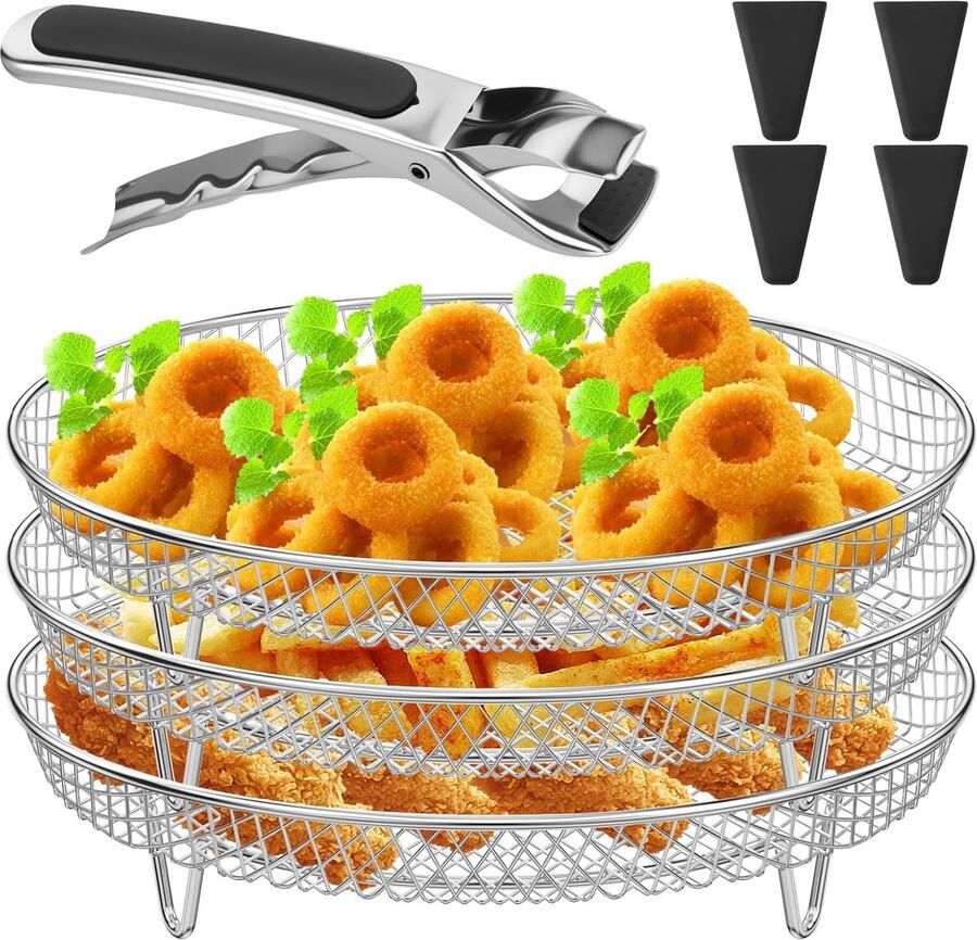 Rond Air Fryer Rek voor Multi-level Bakken en Gedehydrateerd Voedsel Accessoire