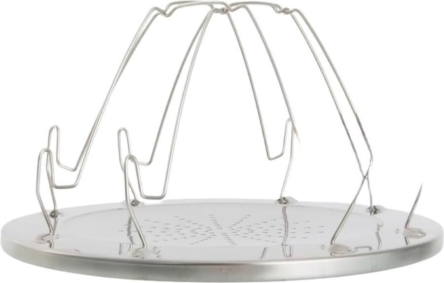 Rond Bakrooster Koelrek Oven Bakken en Koelen Verwijderbaar Ontwerp 22 x 22 x 12.4 cm Zilver