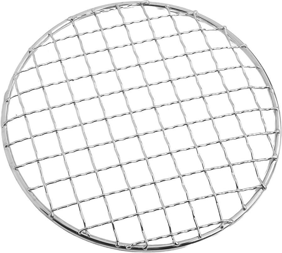 Rond BBQ Rooster Grillnet Camping Buiten Koken Zelfnivellerend Warmte 15 cm Zilver