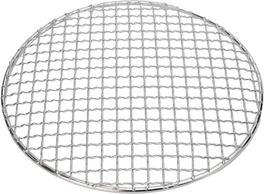 Rond BBQ Rooster Grillplaat Buiten Koken Roestvrij Staal 25cm Diameter Zilver
