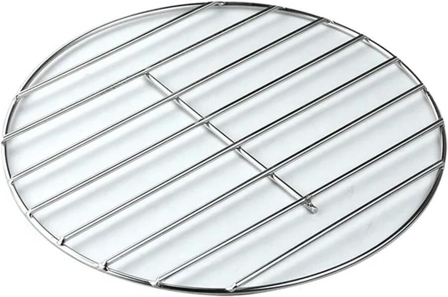 Rond BBQ Rooster Grillplaat Vlees Buiten Koken Herbruikbaar Metaal 25.8 cm Zilver