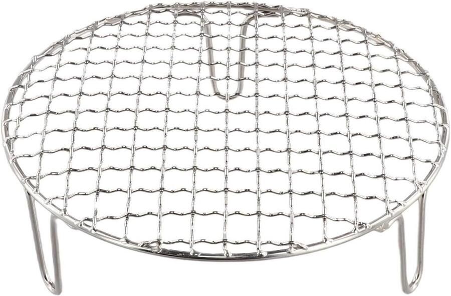 Grillrooster met poten BBQ bakplaat Buiten koken Gelijkmatige verwarming 20 cm Zilver