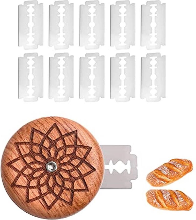 Rond Broodsnijdermes Deegsnijder voor Brood en Taart met 10 Vervangbladen