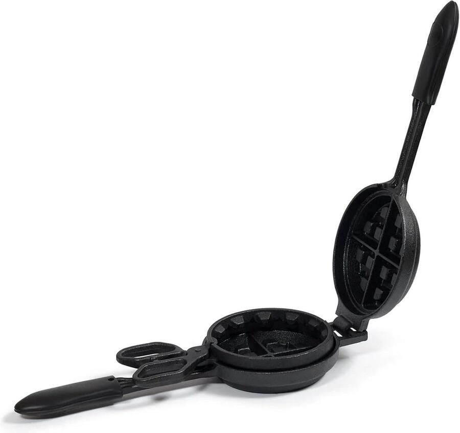 Rond Gietijzeren Wafelijzer Belgische Stijl Voorzoon & Antiaanbak Geschikt voor Gas Inductie en Elektrisch